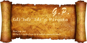 Göbölös Piroska névjegykártya